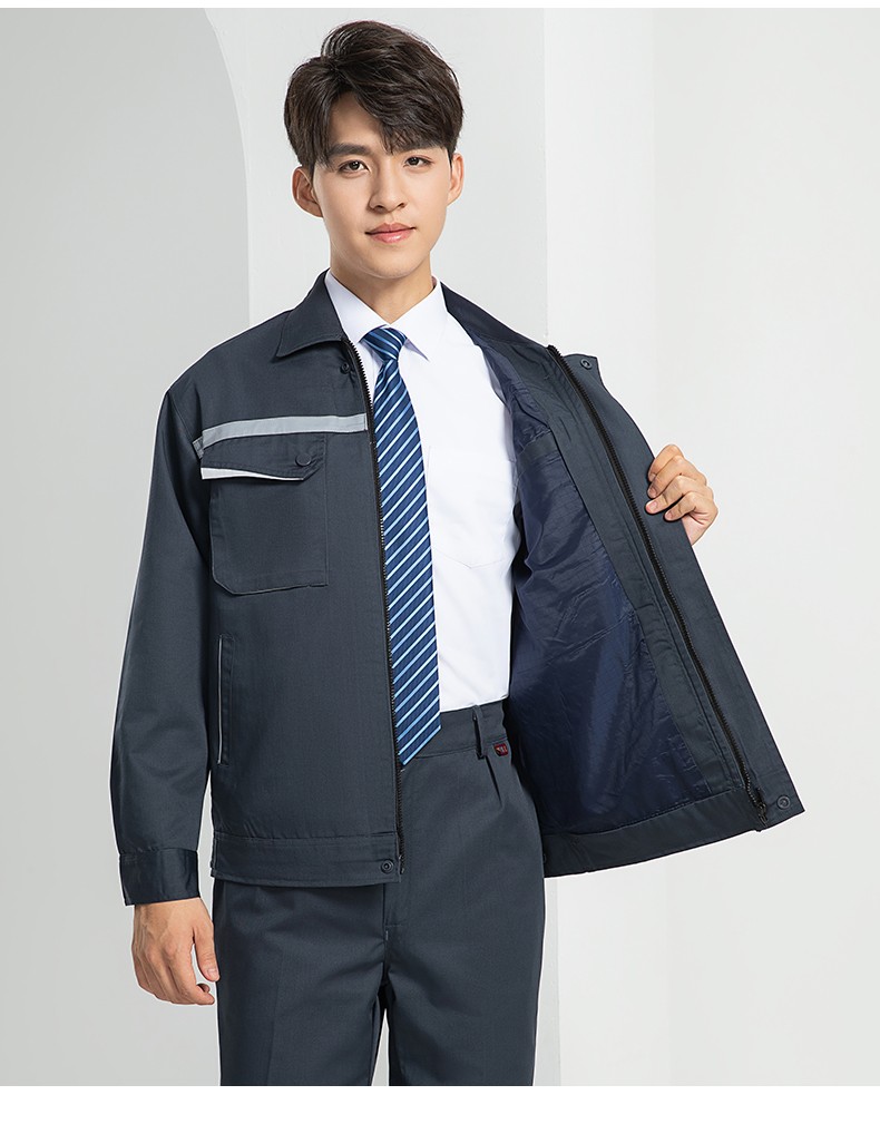 LW-8683FS 双层防静电工作服套装男反光工厂电工劳保石油石化加油站工装定制(图22)